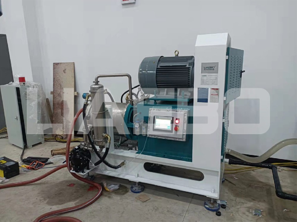 浙江某食品企業50L陶瓷納米砂磨機調試成功