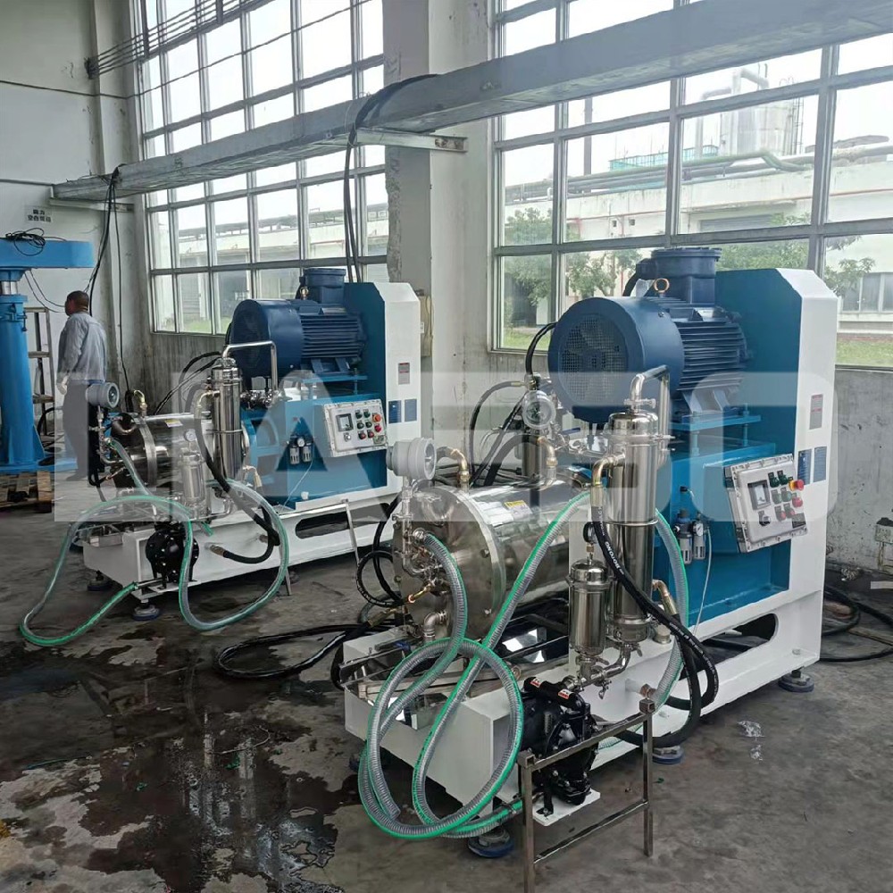 廣東某科技公司60L棒塊式陶瓷納米砂磨機調試成功