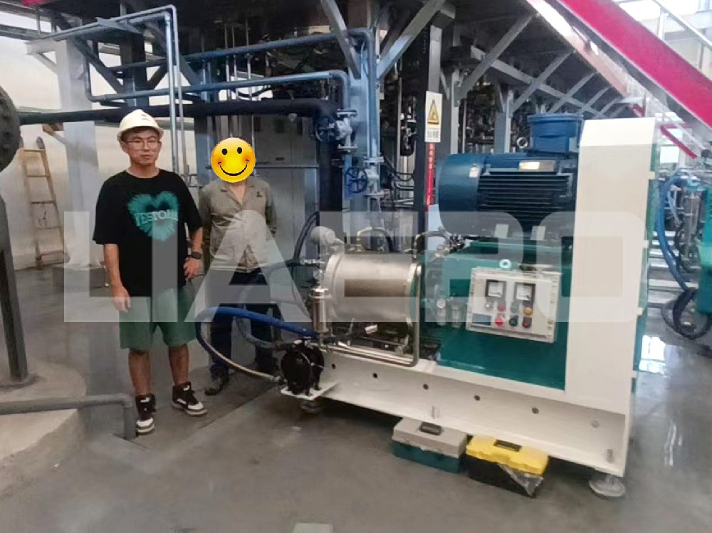 陜西某公司60L棒銷式砂磨機調試成功