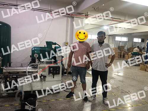 浙江客戶（指甲油）LPSM-30L 盤(pán)式超細(xì)磨砂機(jī)