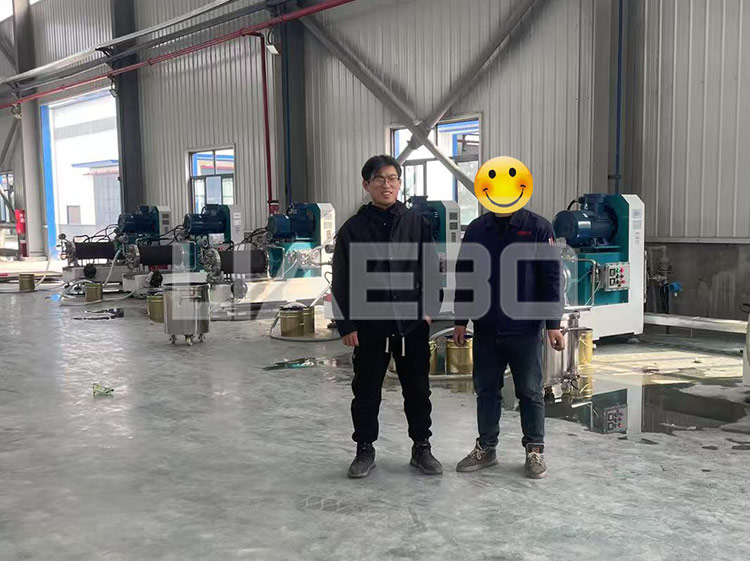 四川某有限公司50L高端棒塊式納米臥式砂磨機?調試成功