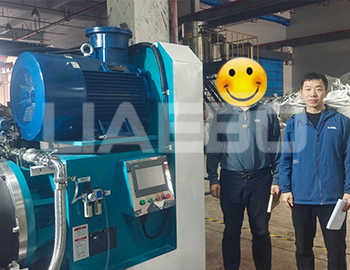 湖州某新材料有限公司100L砂磨機調試成功