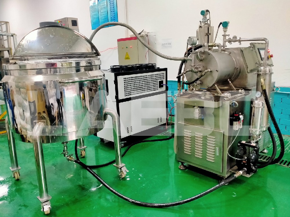 浙江某材料企業(yè)25L陶瓷納米砂磨機調(diào)試成功